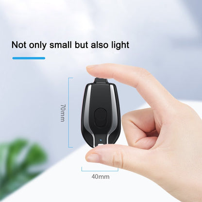 1500mAh Mini Power Bank Keychain Charger - Ultra-Compact Emergency Pod with Type-C | Fast Charging Backup Battery Pack