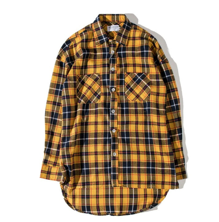 Eco-Friendly Men’s Grid Pattern T-Shirt in Yellow & Black | Sustainable & Stylish Coat | Trendy Fashion