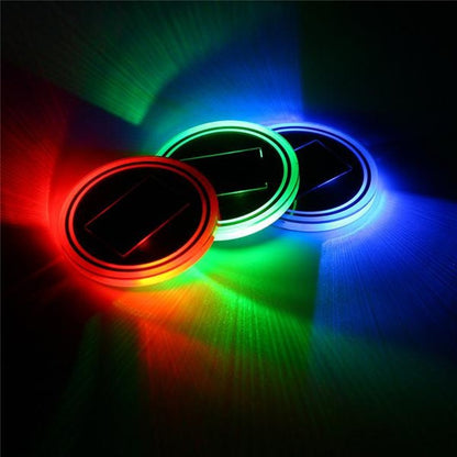 Solar Powered LED Cup Mats – Eco-Friendly Glowing Coasters for Car & Home