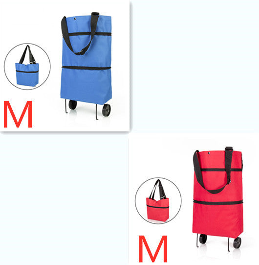 Foldable Shopping Cart with Wheels - Reusable, Heavy-Duty Grocery Bags for Easy Transport & Storage