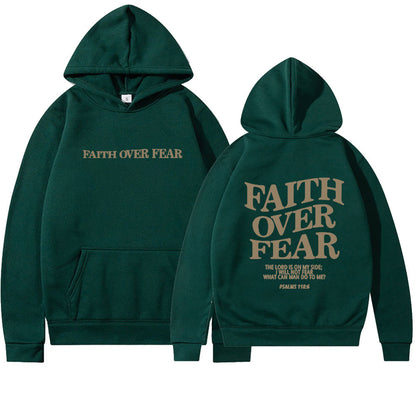 Faith Over Fear Christian Hoodie | Unisex Jesus Sweatshirt with Bible Verse | Trendy and Aesthetic Christian Apparel