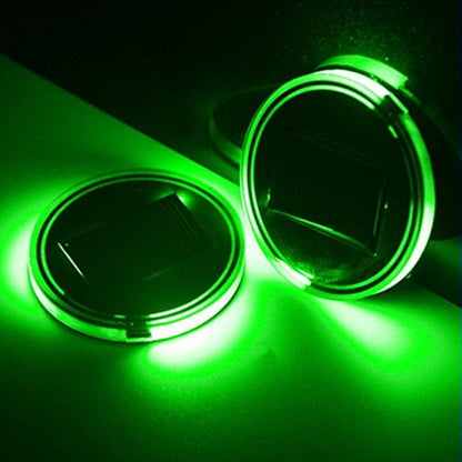 Solar Powered LED Cup Mats – Eco-Friendly Glowing Coasters for Car & Home