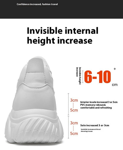 Invisibly Heightened Shoes 10CM White Shoes Heightened Sneakers