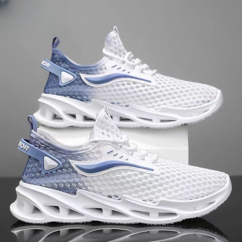 Men's Fashion Mesh Sneakers | Breathable Lace-Up Sports Shoes with Hollow-Sole Design