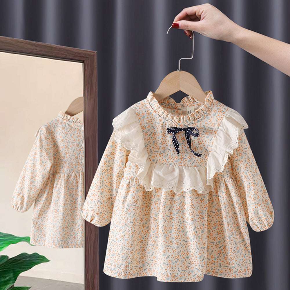 Children's Korean Style Trendy Plaid Cotton Princess Dress