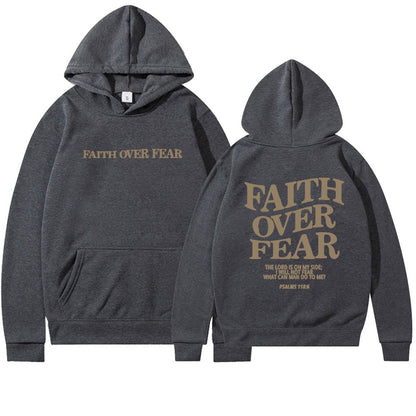 Faith Over Fear Christian Hoodie | Unisex Jesus Sweatshirt with Bible Verse | Trendy and Aesthetic Christian Apparel