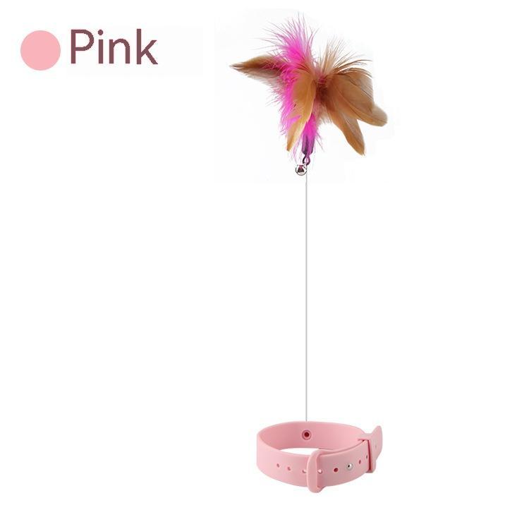 Multi-Functional Pet Toy – Silicone Cat Teaser with Feather, Foot & Table Leg Binding Collar