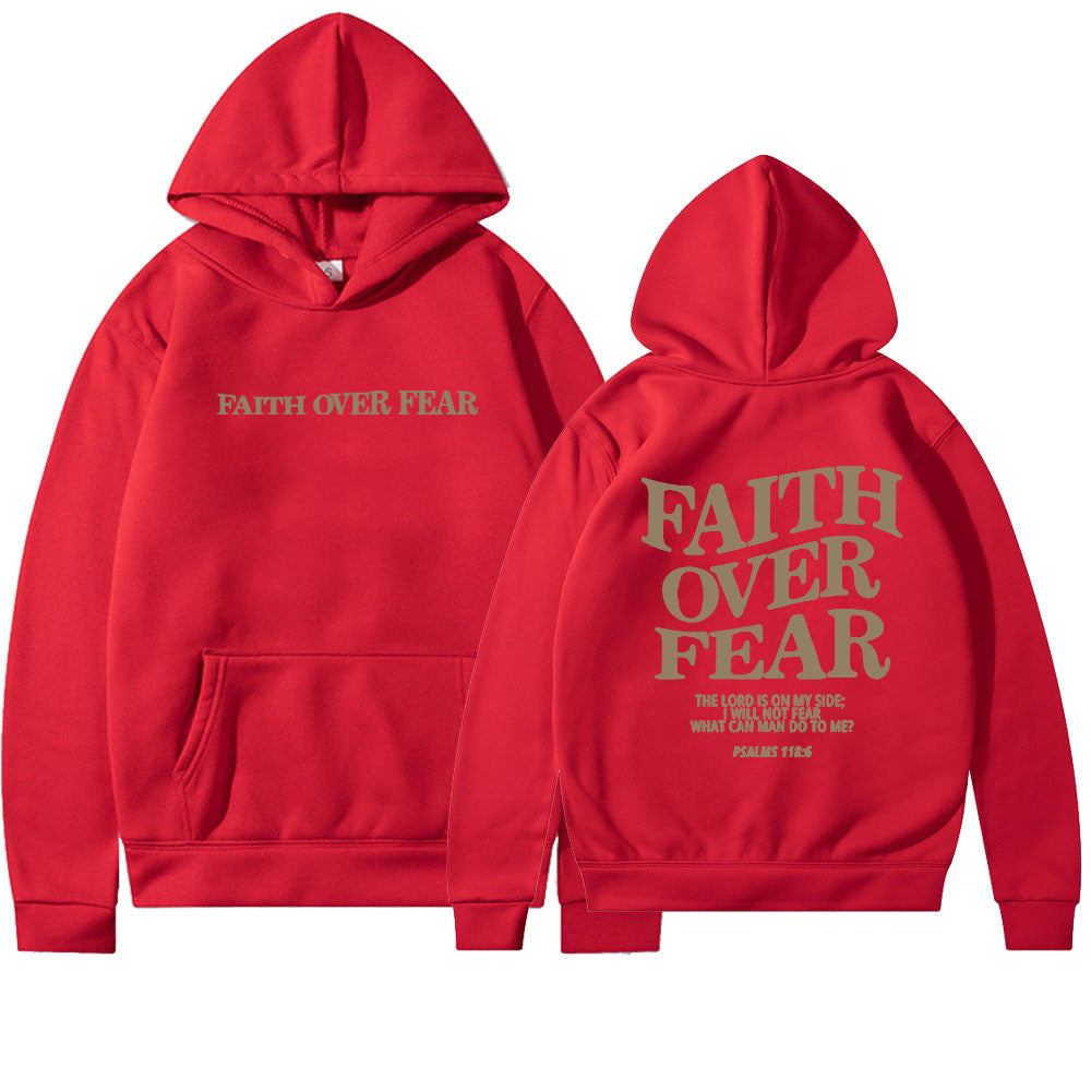 Faith Over Fear Christian Hoodie | Unisex Jesus Sweatshirt with Bible Verse | Trendy and Aesthetic Christian Apparel