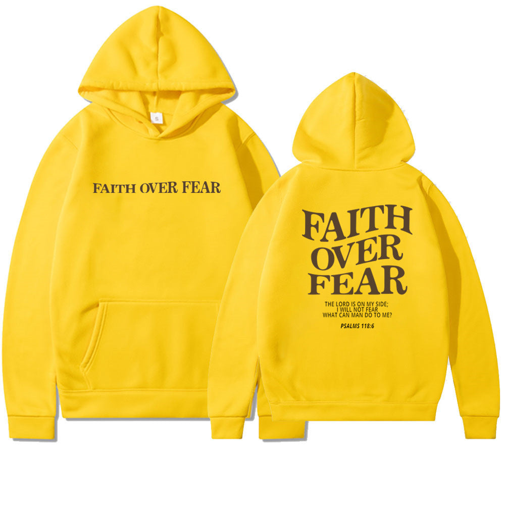 Faith Over Fear Christian Hoodie | Unisex Jesus Sweatshirt with Bible Verse | Trendy and Aesthetic Christian Apparel