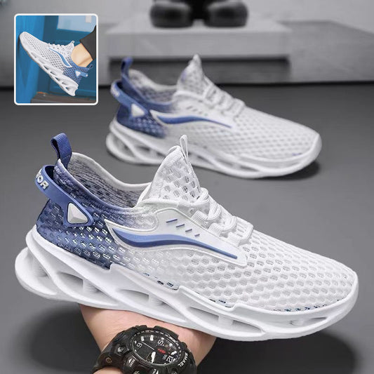 Men's Fashion Mesh Sneakers | Breathable Lace-Up Sports Shoes with Hollow-Sole Design