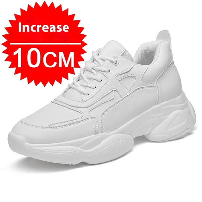 Invisibly Heightened Shoes 10CM White Shoes Heightened Sneakers