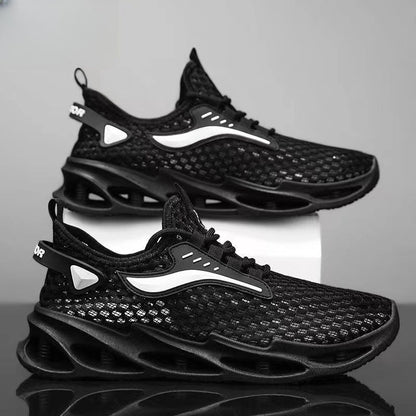 Men's Fashion Mesh Sneakers | Breathable Lace-Up Sports Shoes with Hollow-Sole Design