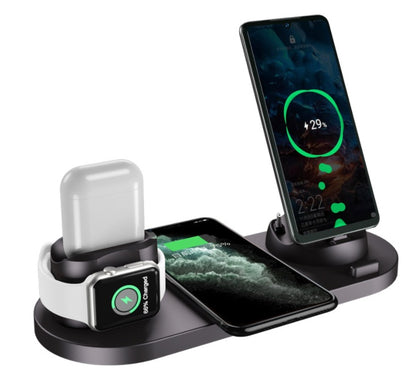 6-in-1 Wireless Charger for iPhone - Fast Charging Dock Station for Phone, Watch, AirPods | Quick Charge Pad for All Devices