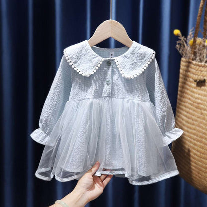 Children's Korean Style Trendy Plaid Cotton Princess Dress